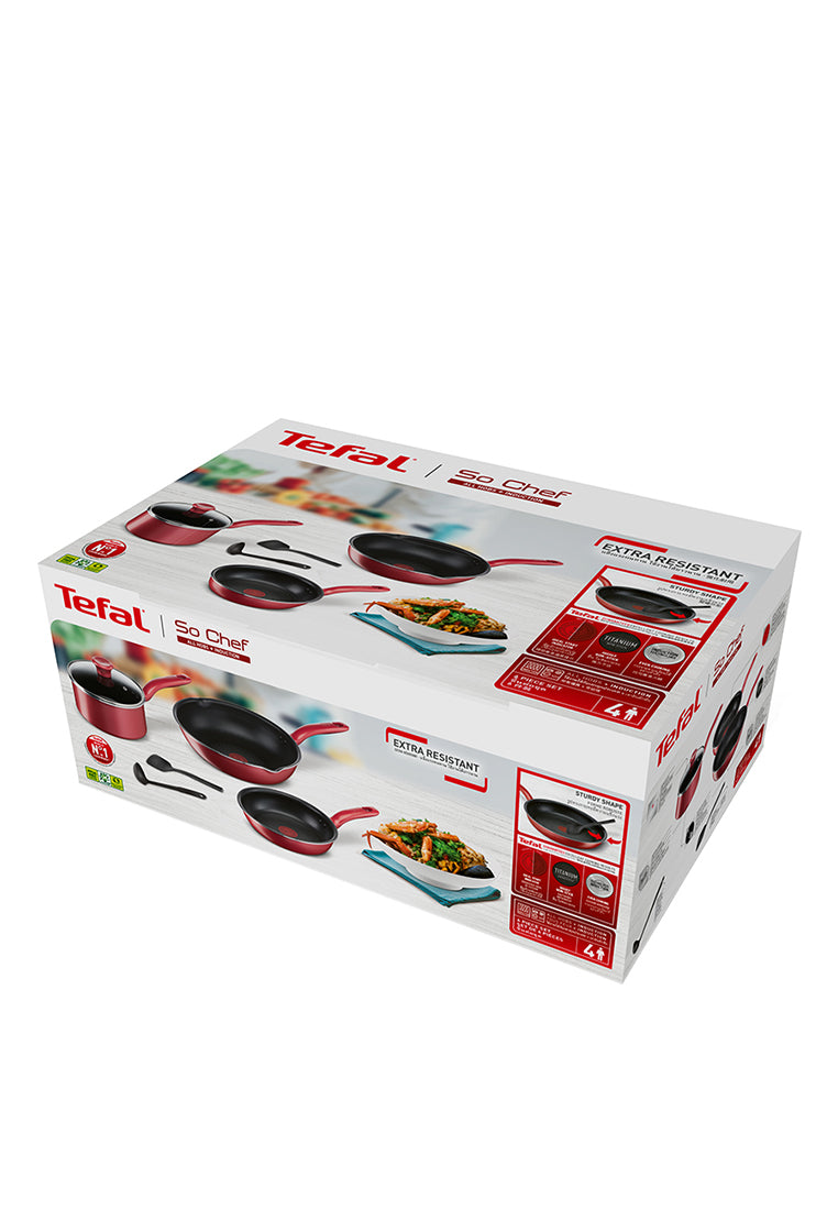 So Chef Red Package 6pcs - Cookware Set Induksi Wajan Anti Lengket