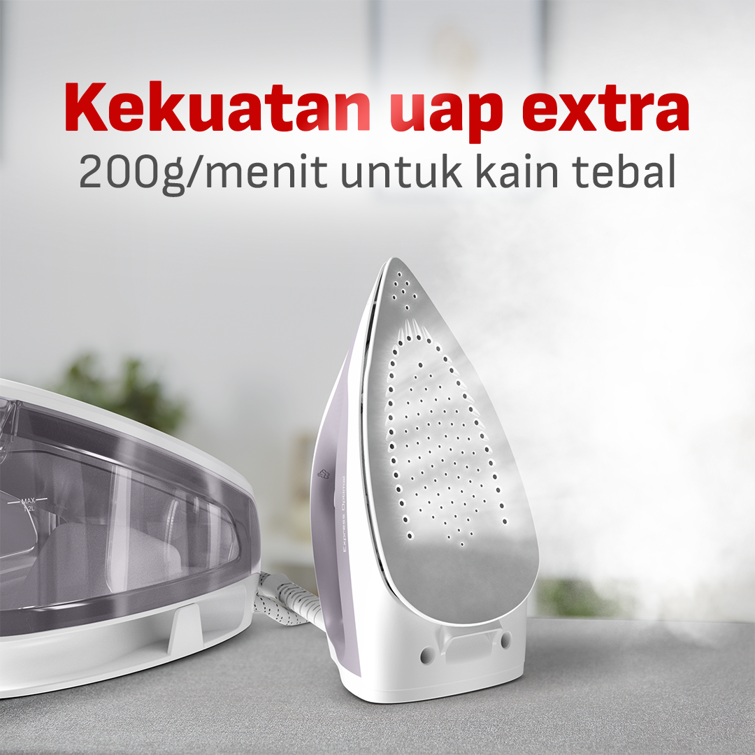 Tefal Steam Gen Express Optimal / Setrika Uap 2 Menit 1.2L / SV4110