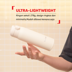 Tefal Easy To Go Tumbler 450 ml Green/White/Pink / Botol Minum Stainless Tahan Panas/Dingin SUS316 Alas Silicone Anti Slip Anti Bocor