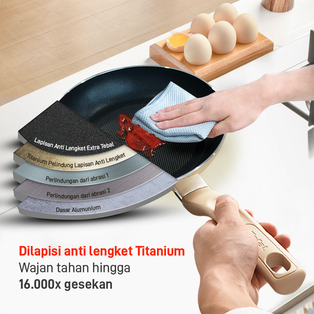 Tefal Wajan Panci Penggorengan Anti Lengket / Daisy Series Frypan 24cm