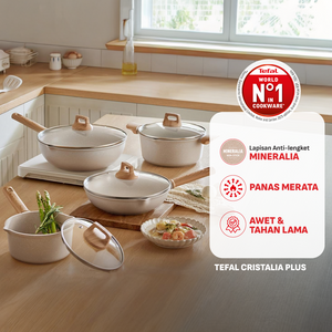 [NEW LAUNCH] Tefal Wajan Cristalia Plus 16cm/20cm/26cm/30cm Mineralia / Bisa di Semua Kompor / Garansi 1 Tahun