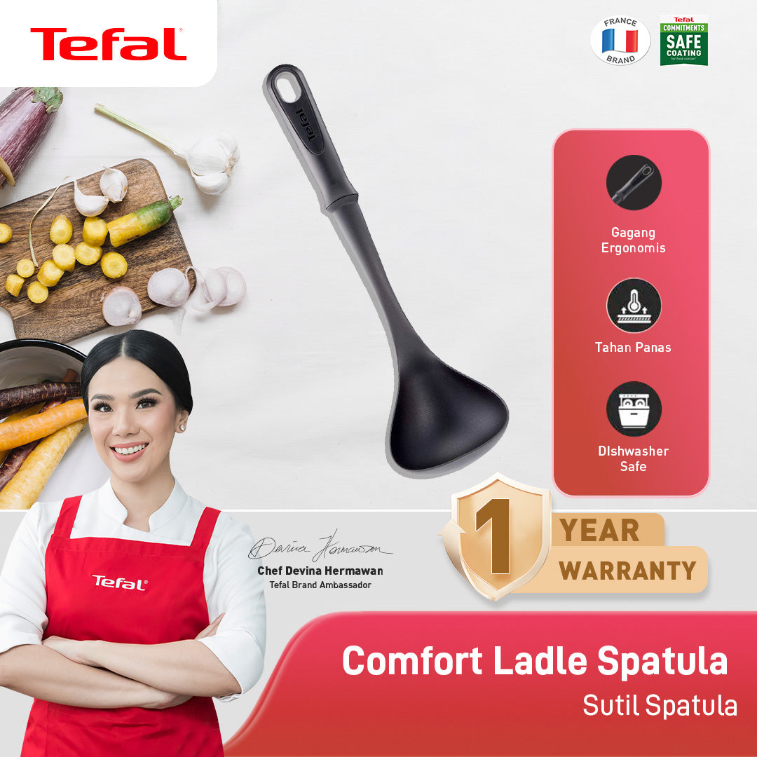 [HADIAH] Tefal Ladle Comfort / Sutil Sendok Sup Kuah Sayur / Spatula Nylon Comfort Tahan Panas