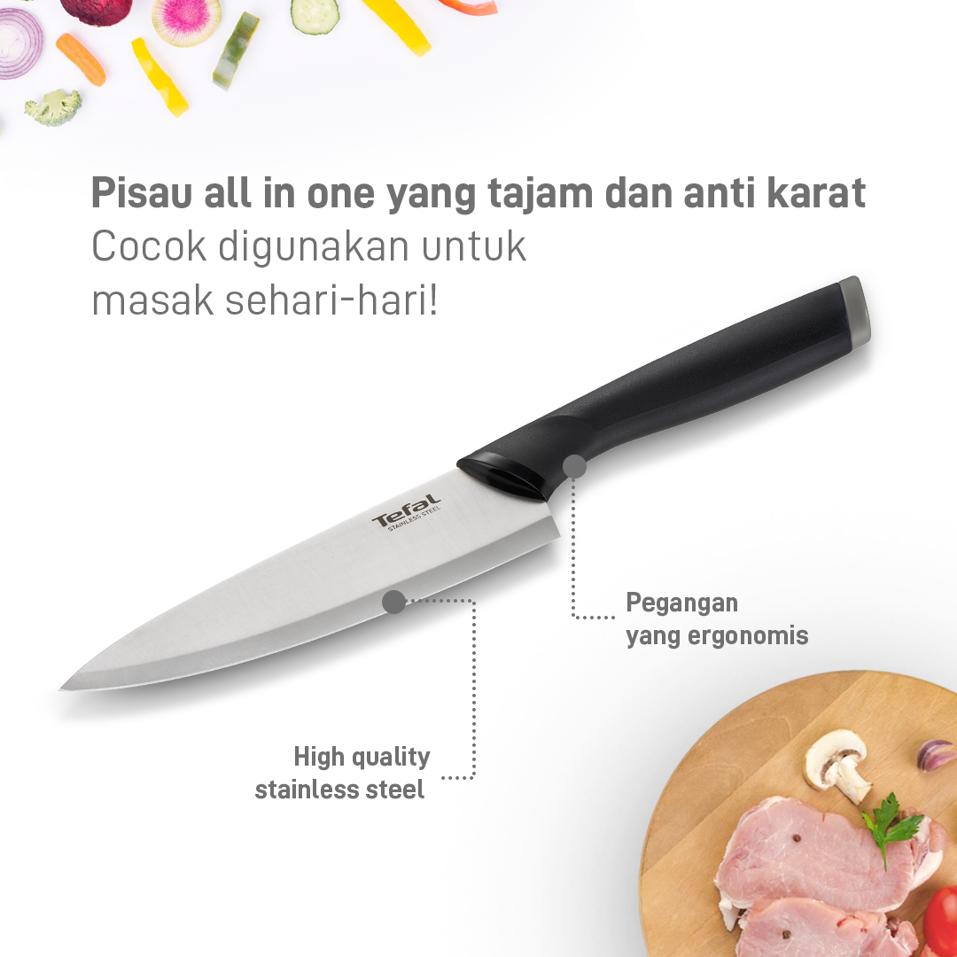 Chef Knife 15cm / Pisau Dapur Stainless Steel Dengan Tutup