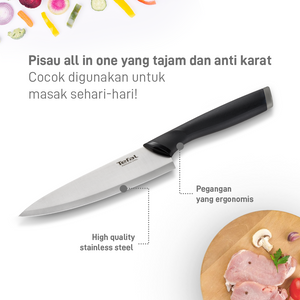 Chef Knife 15cm / Pisau Dapur Stainless Steel Dengan Tutup