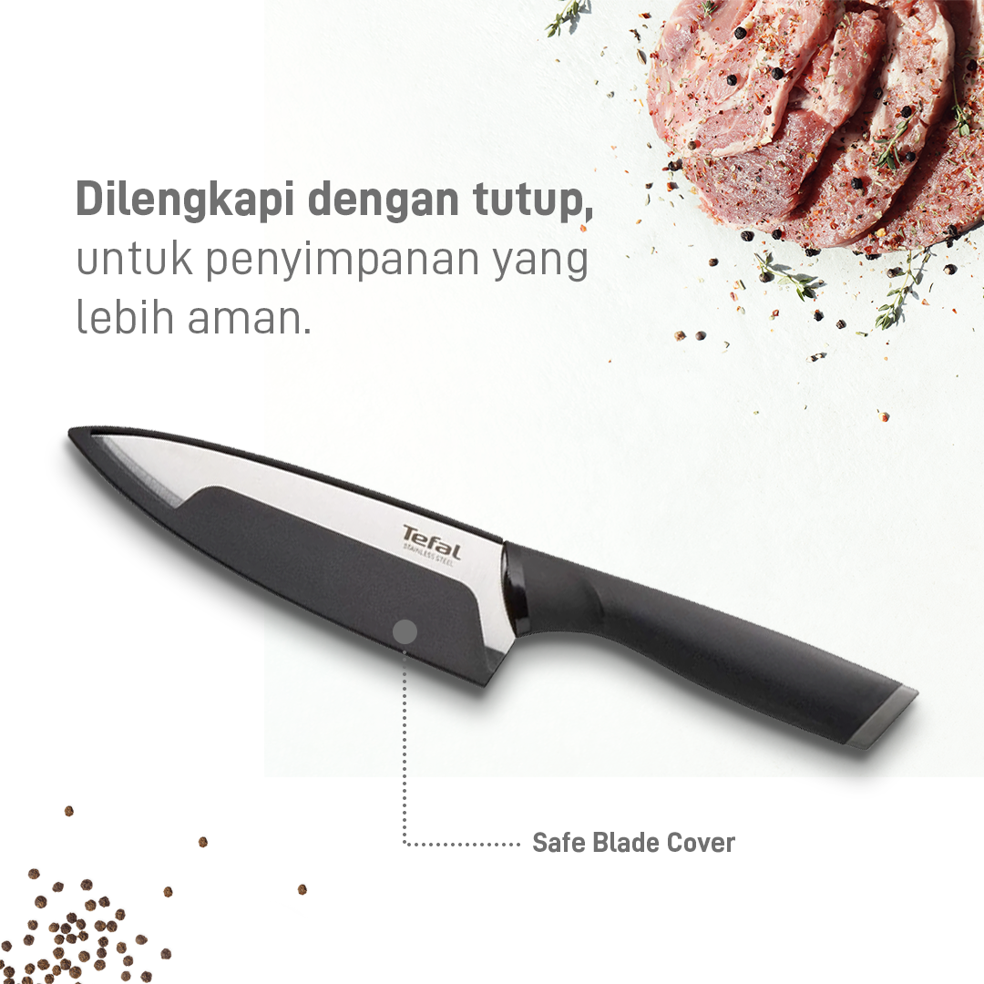 Chef Knife 15cm / Pisau Dapur Stainless Steel Dengan Tutup