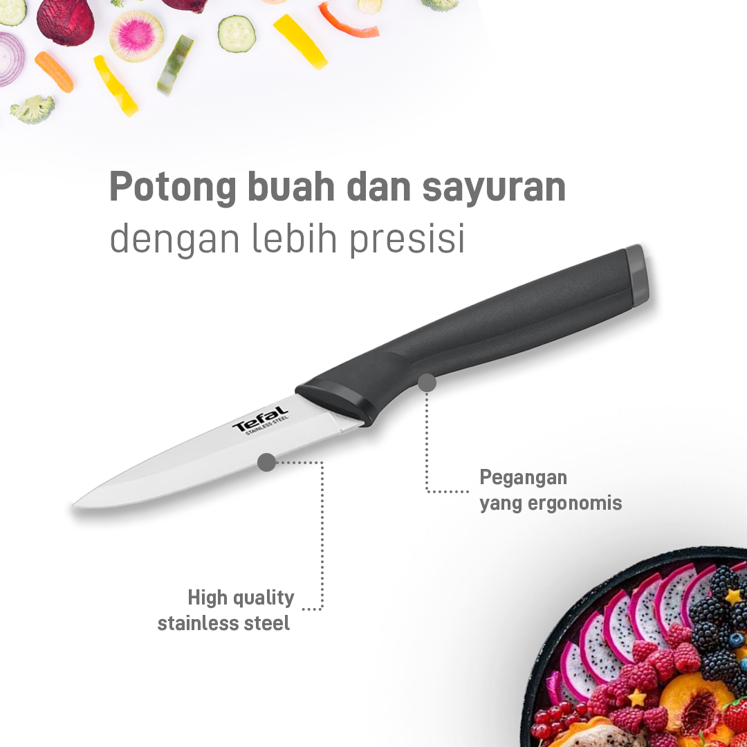 Paring Knife 9cm / Pisau Dapur Stainless Steel Dengan Tutup