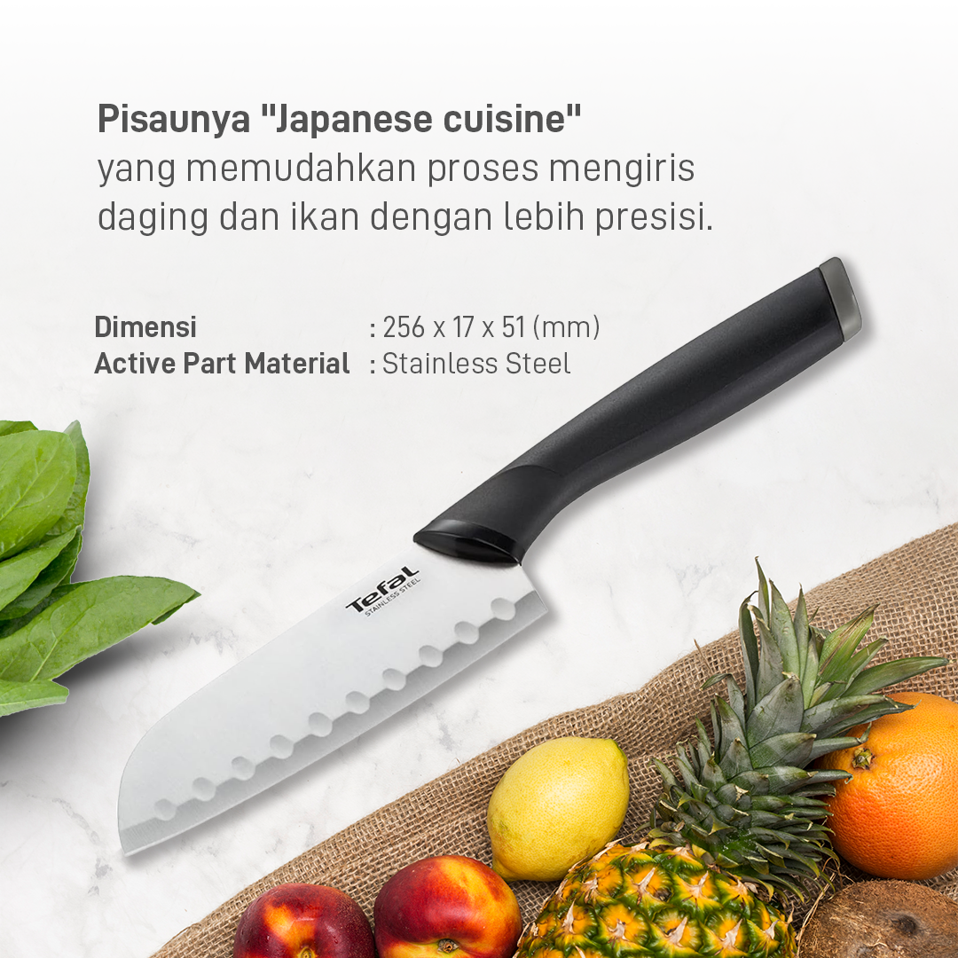 Santoku Knife 12cm / Pisau Dapur Stainless Steel Dengan Tutup