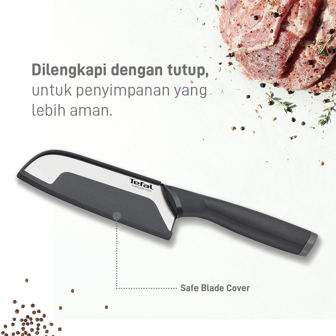 Santoku Knife 12cm / Pisau Dapur Stainless Steel Dengan Tutup