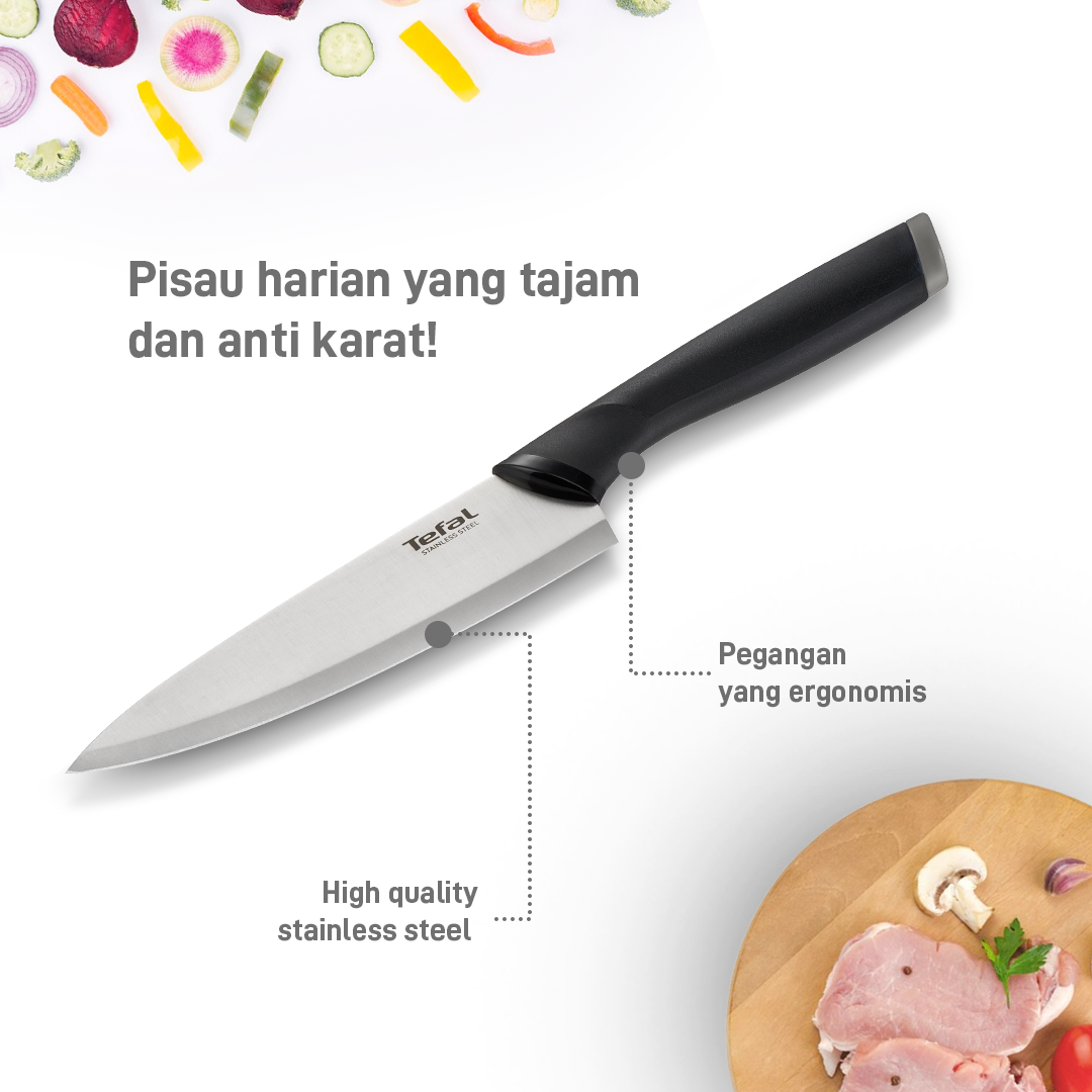 Utility Knife 12cm / Pisau Dapur Stainless Steel Dengan Tutup