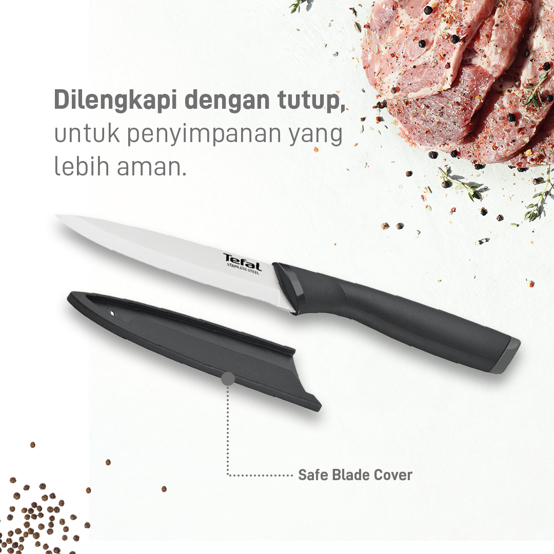 Utility Knife 12cm / Pisau Dapur Stainless Steel Dengan Tutup