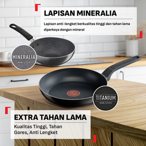 Tefal Simple Coooking Set C - Cook & Clean Frypan 24cm FREE Natura Wokpan 16cm