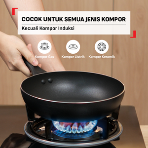 Tefal Simple Coooking Set C - Cook & Clean Frypan 24cm FREE Natura Wokpan 16cm