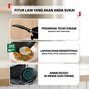 Tefal Simple Coooking Set C - Cook & Clean Frypan 24cm FREE Natura Wokpan 16cm