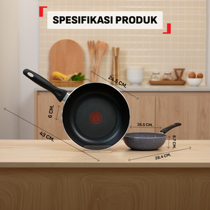 Tefal Simple Coooking Set C - Cook & Clean Frypan 24cm FREE Natura Wokpan 16cm