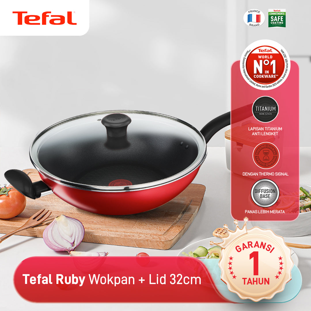 Ruby Wokpan 32cm + Lid / Wajan Anti Lengket