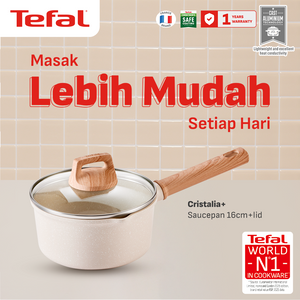 [NEW LAUNCH] Tefal Wajan Cristalia Plus 16cm/20cm/26cm/30cm Mineralia / Bisa di Semua Kompor / Garansi 1 Tahun