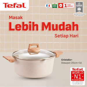[NEW LAUNCH] Tefal Wajan Cristalia Plus 16cm/20cm/26cm/30cm Mineralia / Bisa di Semua Kompor / Garansi 1 Tahun