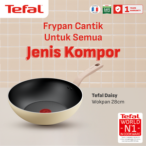 Tefal Wajan Panci Wokpan Penggorengan Anti Lengket / Daisy Series Wokpan 28cm