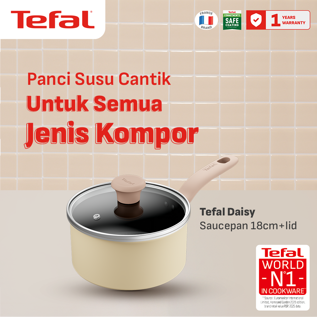 Tefal Wajan Panci Penggorengan Anti Lengket / Daisy Series Saucepan 18cm + lid