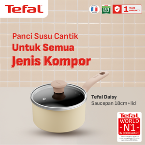 Tefal Wajan Panci Penggorengan Anti Lengket / Daisy Series Saucepan 18cm + lid