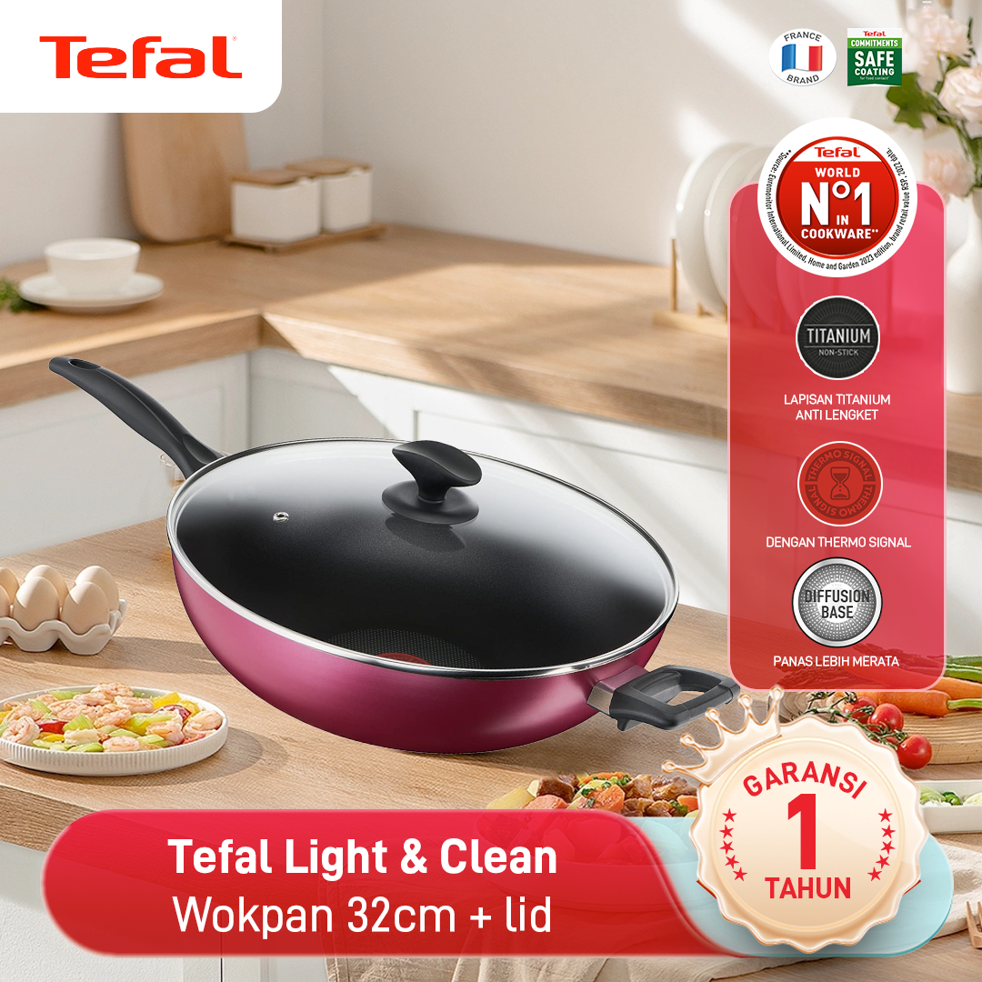 Light & Clean Wokpan 32cm + Lid / Wajan Anti Lengket