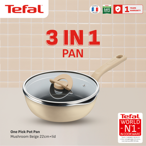 Wajan Serba Bisa OPPP 22cm+Tutup - Mushroom Beige