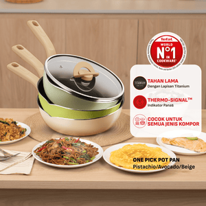 Wajan Serba Bisa OPPP 22cm+Tutup - Mushroom Beige