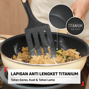 Wajan Serba Bisa OPPP 22cm+Tutup - Mushroom Beige