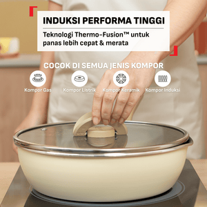 Wajan Serba Bisa OPPP 22cm+Tutup - Mushroom Beige