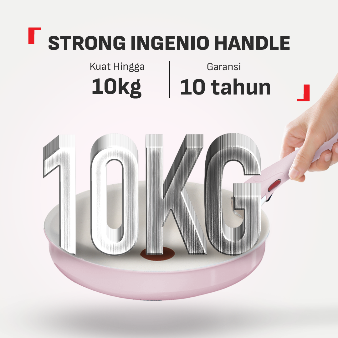 Tefal Serenity 4 pcs,  Set panci wajan anti lengket tumpuk gagang lepas pasang semua jenis kompor Garansi 10 tahun cantik dan estetik - Pink Clay