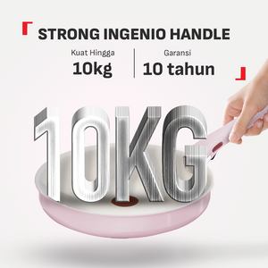 Tefal Serenity 4 pcs,  Set panci wajan anti lengket tumpuk gagang lepas pasang semua jenis kompor Garansi 10 tahun cantik dan estetik - Pink Clay