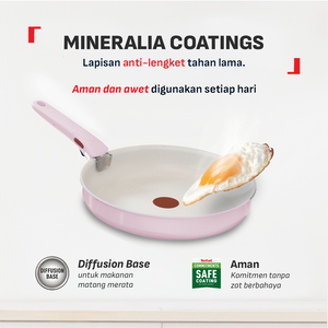 Tefal Serenity 4 pcs,  Set panci wajan anti lengket tumpuk gagang lepas pasang semua jenis kompor Garansi 10 tahun cantik dan estetik - Pink Clay