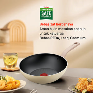 Tefal Wajan Panci Wokpan Penggorengan Anti Lengket / Daisy Series Wokpan 28cm