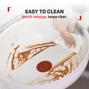 Tefal Serenity 4 pcs,  Set panci wajan anti lengket tumpuk gagang lepas pasang semua jenis kompor Garansi 10 tahun cantik dan estetik - Pink Clay