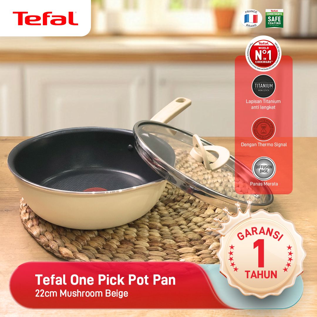 Wajan Serba Bisa OPPP 22cm+Tutup - Mushroom Beige