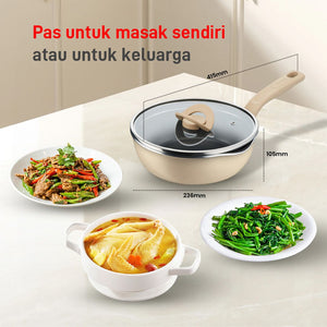 Wajan Serba Bisa OPPP 22cm+Tutup - Mushroom Beige