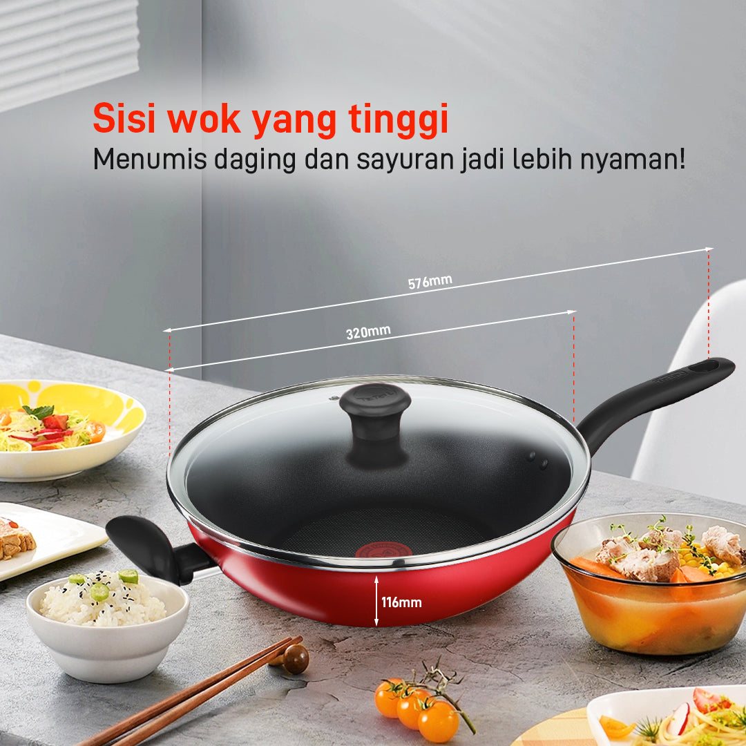 Ruby Wokpan 32cm + Lid / Wajan Anti Lengket