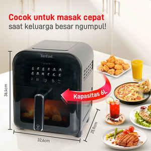 Air Fryer Easy Fry Infrared Window Black EY821 6L