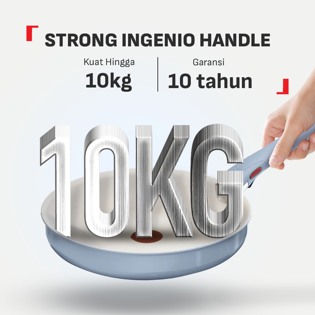 Tefal Serenity 4 pcs,  Set panci wajan anti lengket tumpuk gagang lepas pasang semua jenis kompor Garansi 10 tahun cantik dan estetik - Calm Blue