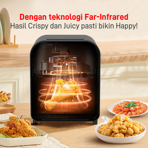 Air Fryer Easy Fry Infrared Window Black EY821 6L