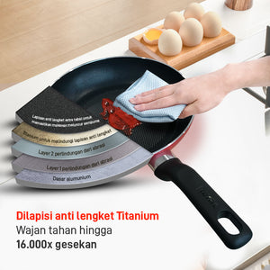 Ruby Deep Frypan 24cm / Wajan Anti Lengket
