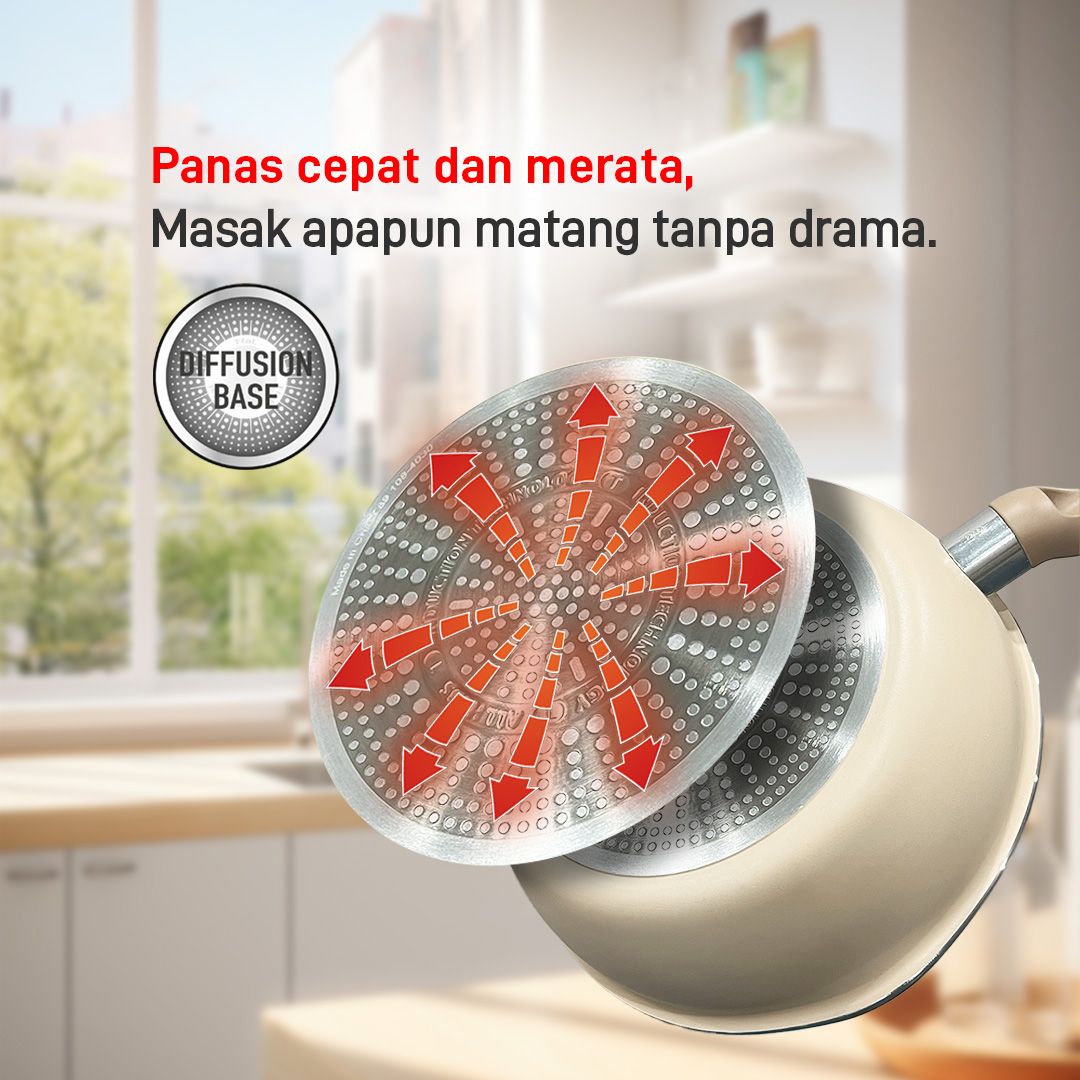 Wajan Serba Bisa OPPP 22cm+Tutup - Mushroom Beige