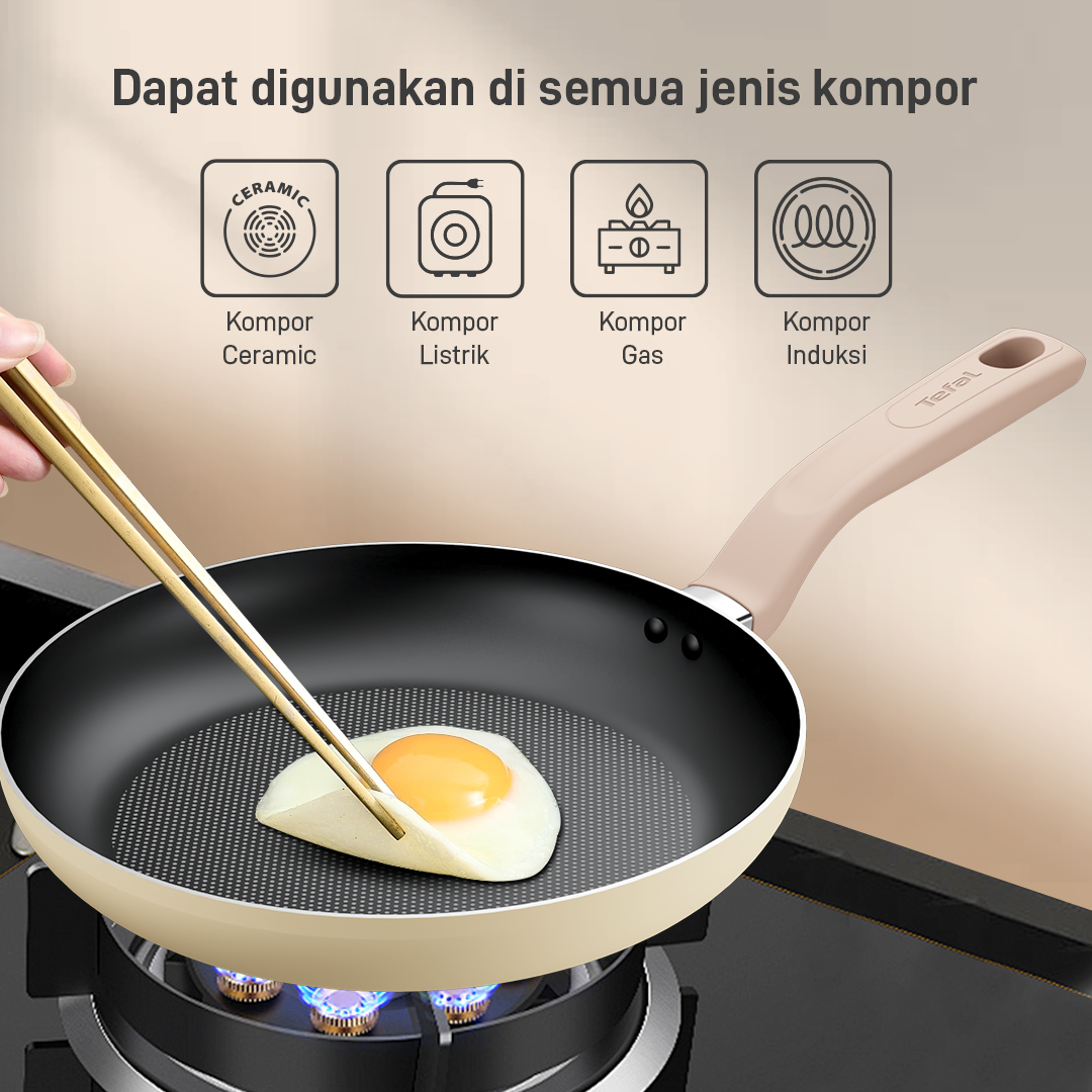 Tefal Wajan Panci Penggorengan Anti Lengket / Daisy Series Frypan 28cm