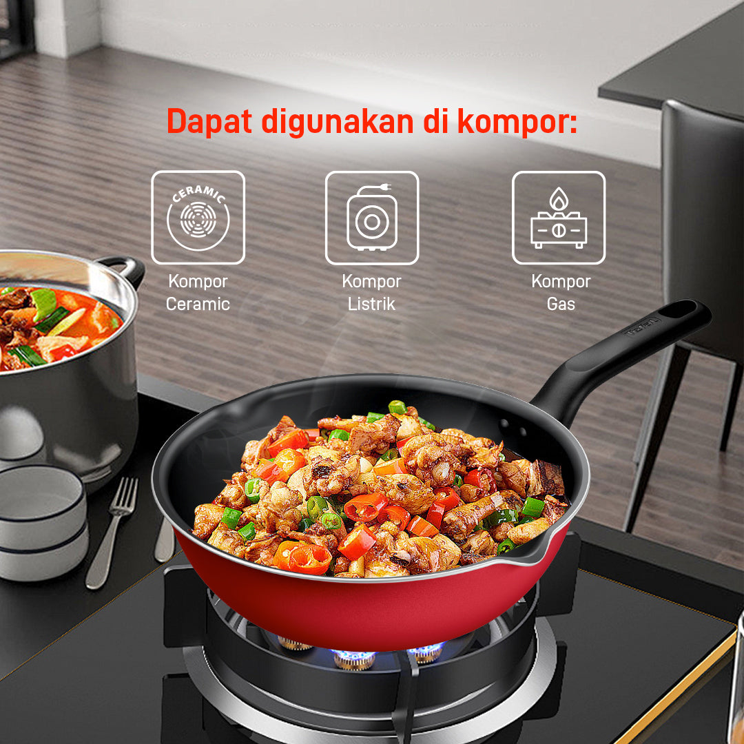 Ruby Deep Frypan 24cm / Wajan Anti Lengket