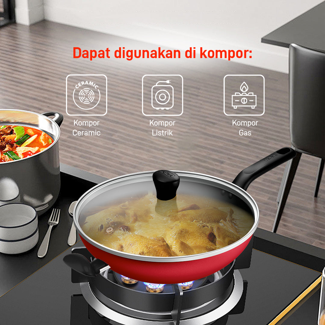 Ruby Wokpan 32cm + Lid / Wajan Anti Lengket