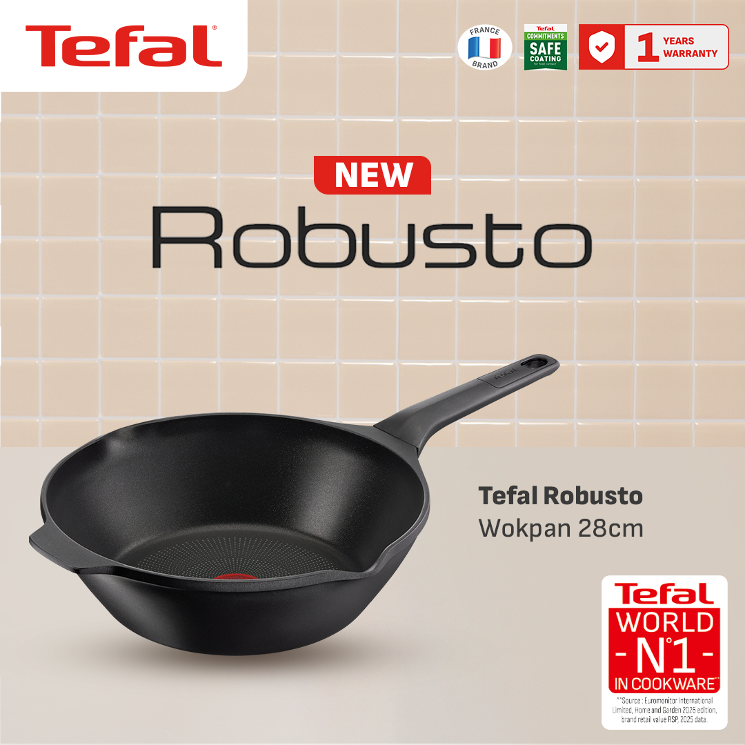 Tefal Robusto Titanium 3X – Wajan Anti Lengket Premium, Bisa Semua Kompor