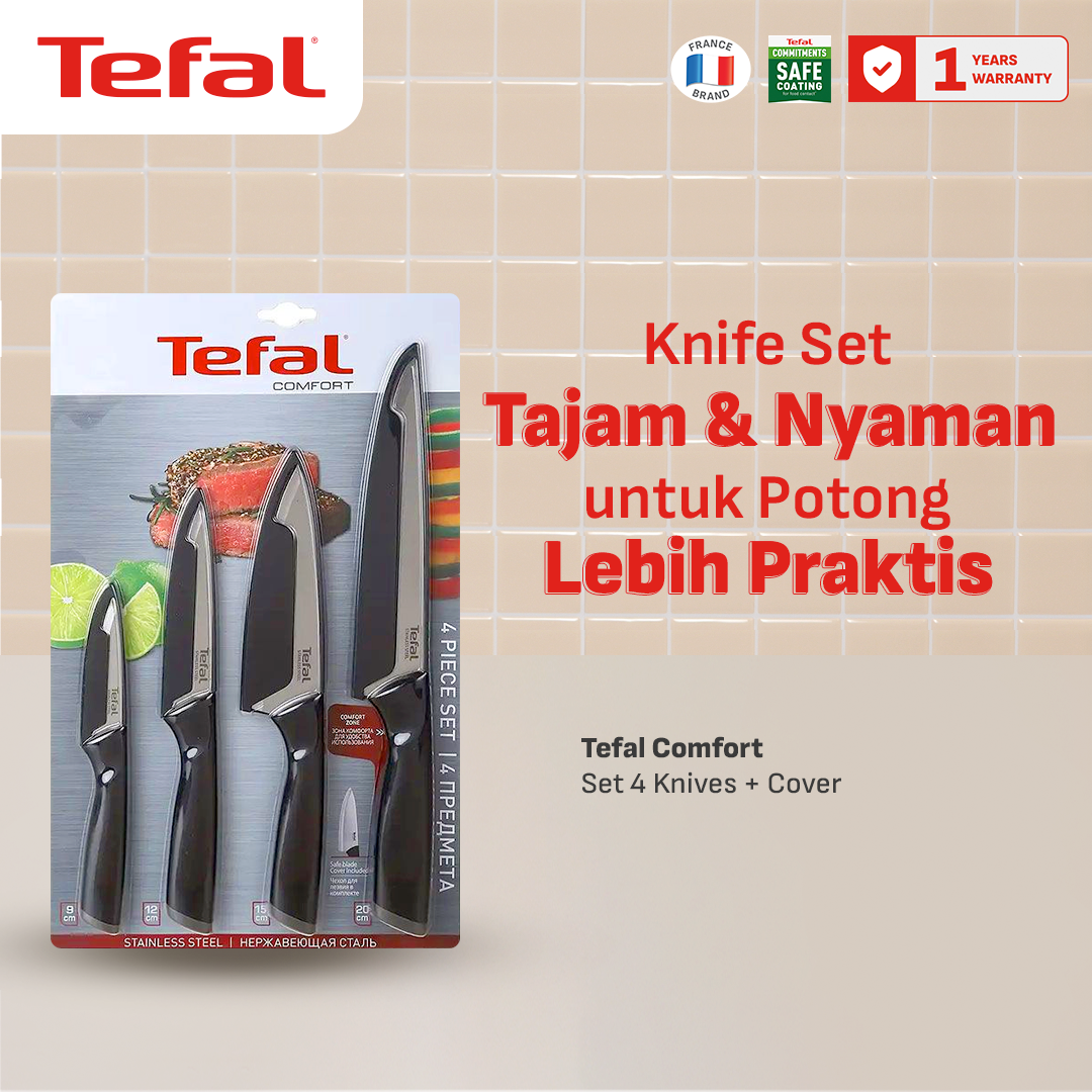Set 4pcs Knife / Pisau Dapur Stainless Steel Dengan Tutup