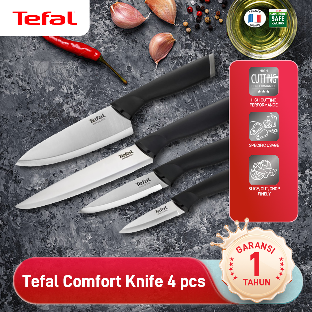 Set 4pcs Knife / Pisau Dapur Stainless Steel Dengan Tutup