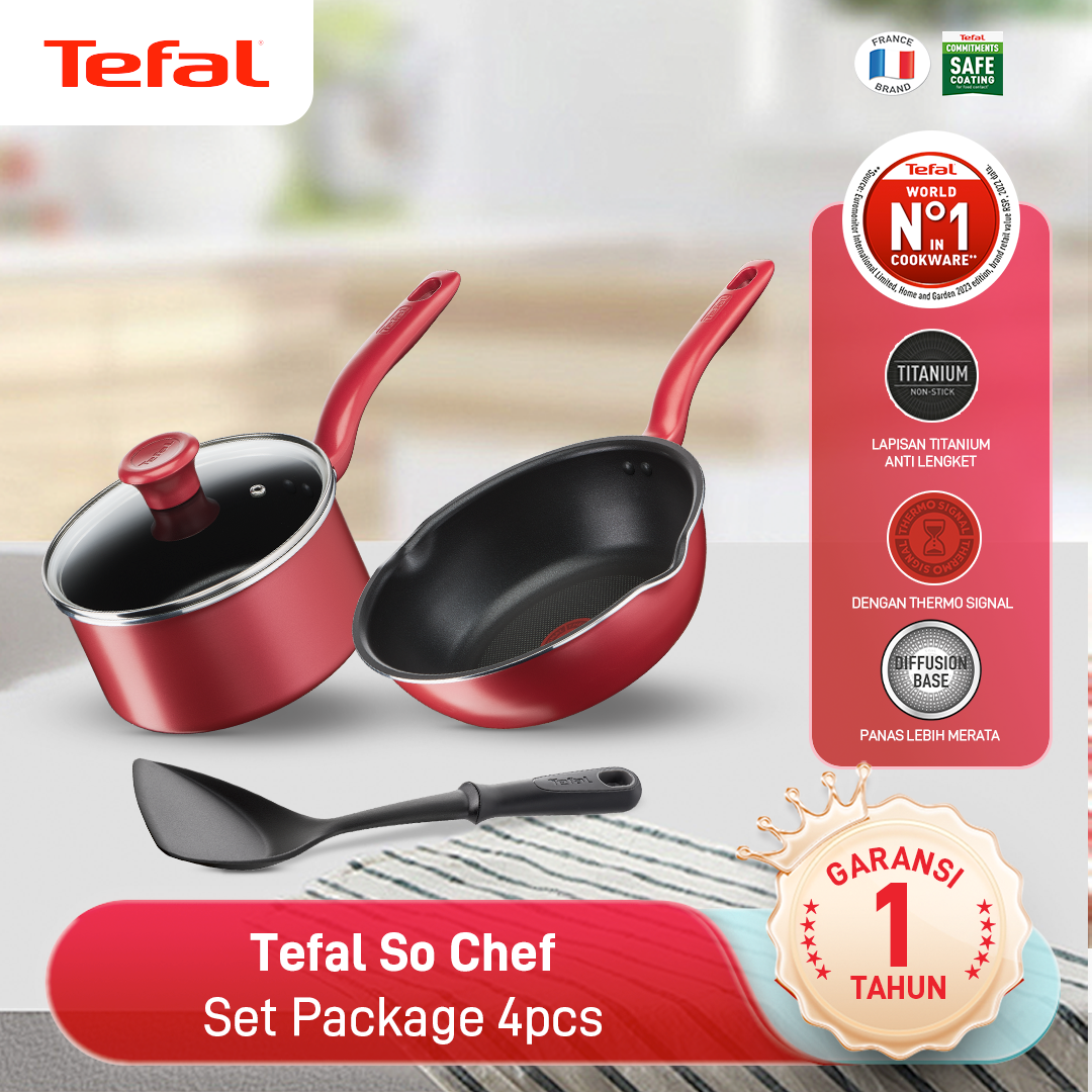 So Chef Red Package 4pcs - Cookware Set Induksi Wajan Anti Lengket