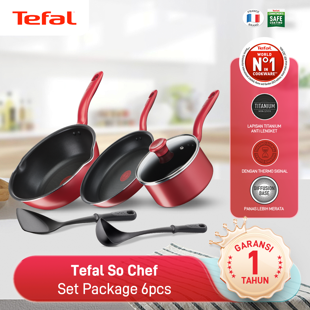 So Chef Red Package 6pcs - Cookware Set Induksi Wajan Anti Lengket